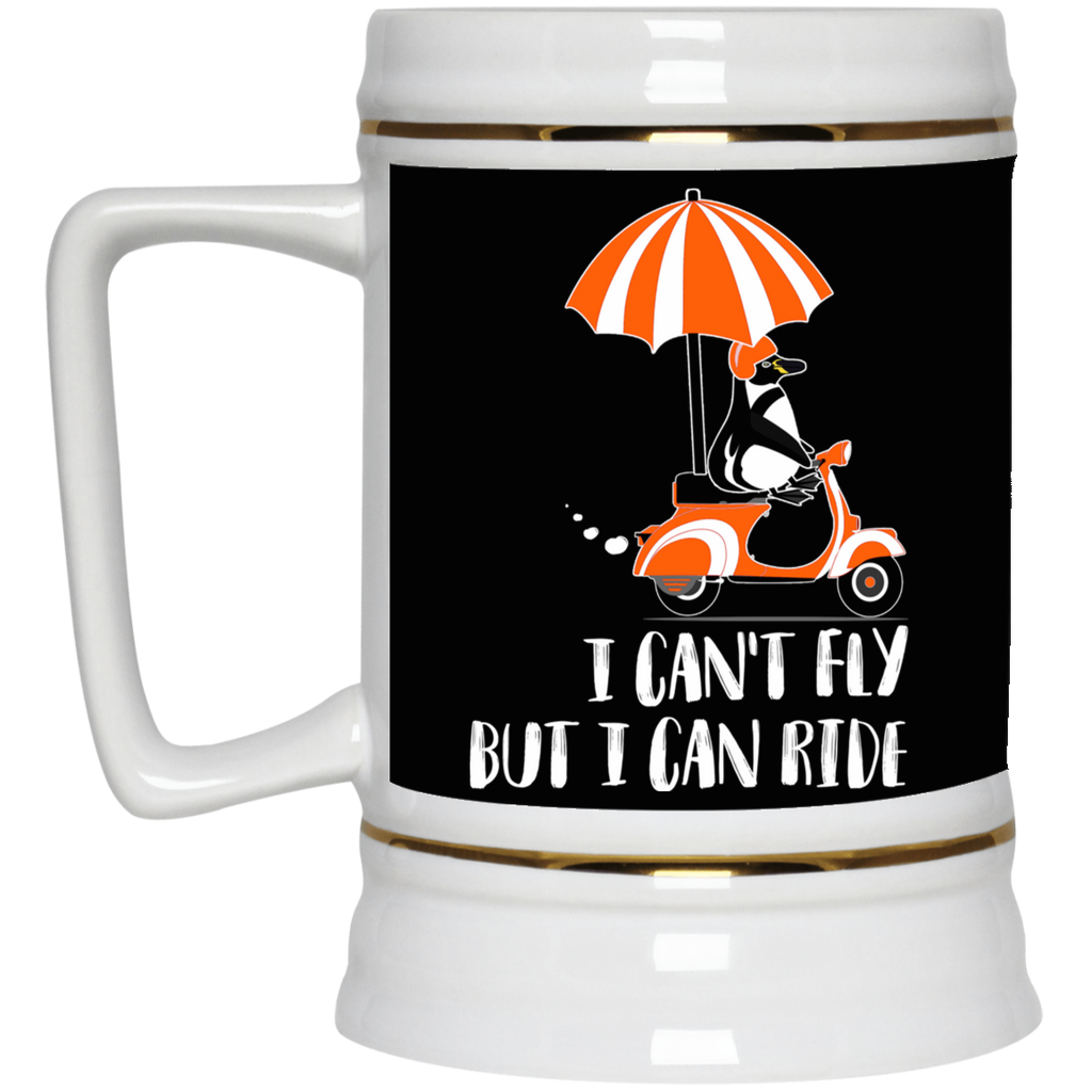 I Can't Fly But I Can Ride Motorcycle Penguin Mugs