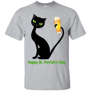 Funny Cat Tee Shirt White Lucky For St. Patrick's Day Kitten Gift