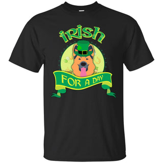 Funny Gershep Dog Shirt Irish For A Day St. Patrick's Day German Shepherd Gift