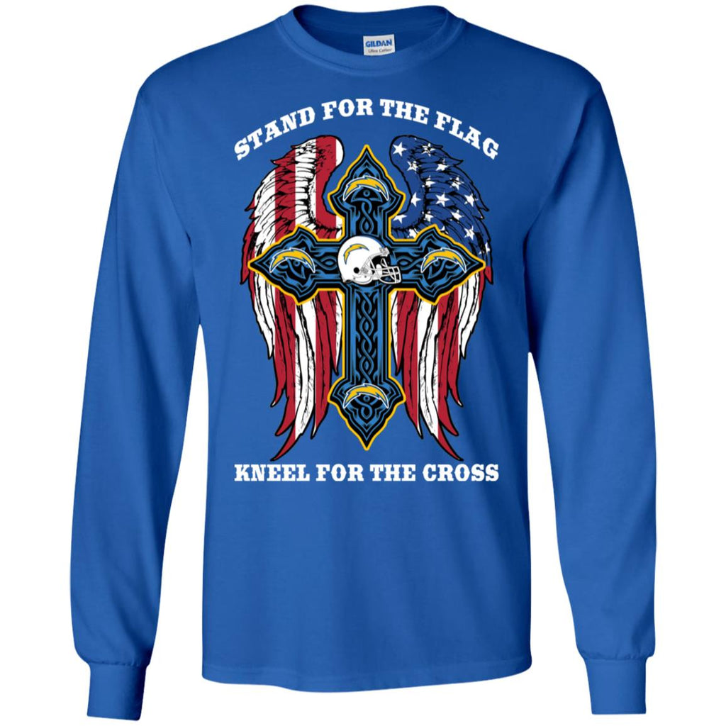 Stand For The Flag Kneel For The Cross Los Angeles Chargers Tshirt