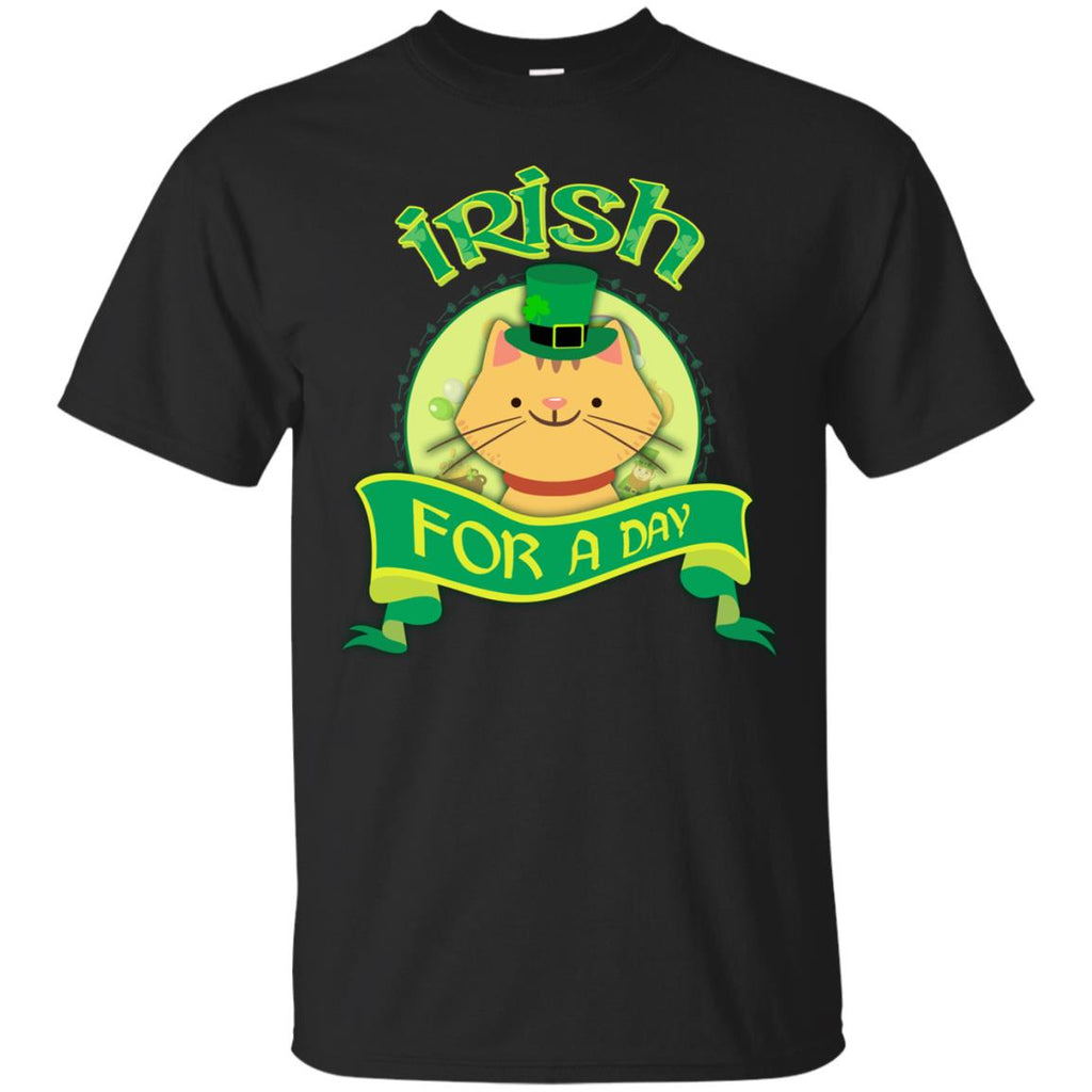 Funny Cat Shirt Irish For A Day For St. Patrick's Day Kitten Gift