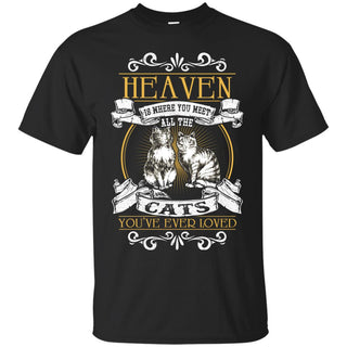 Heaven Is Where You Meet All The Cats You've Ever Loved Tee Shirt For Kitten Lover