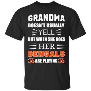 Cool Grandma Doesn't Usually Yell She Does Her Cincinnati Bengals T Shirts