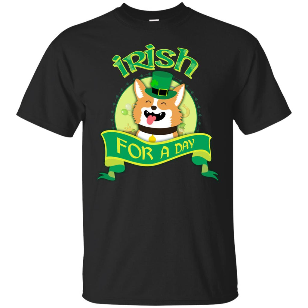 Funny Corgi Shirt Irish For A Day As St. Patrick's Day Pembroke Tshirt