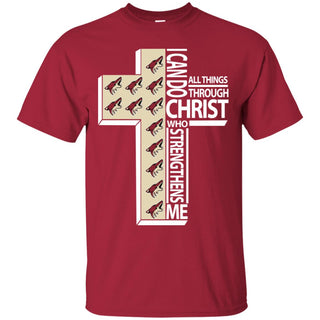 Gorgeous I Can Do All Things Through Christ Arizona Coyotes Tshirt