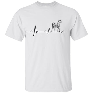 Heart Beat Christmas Noel Style Horse White Tshirt for Equestrian Lover