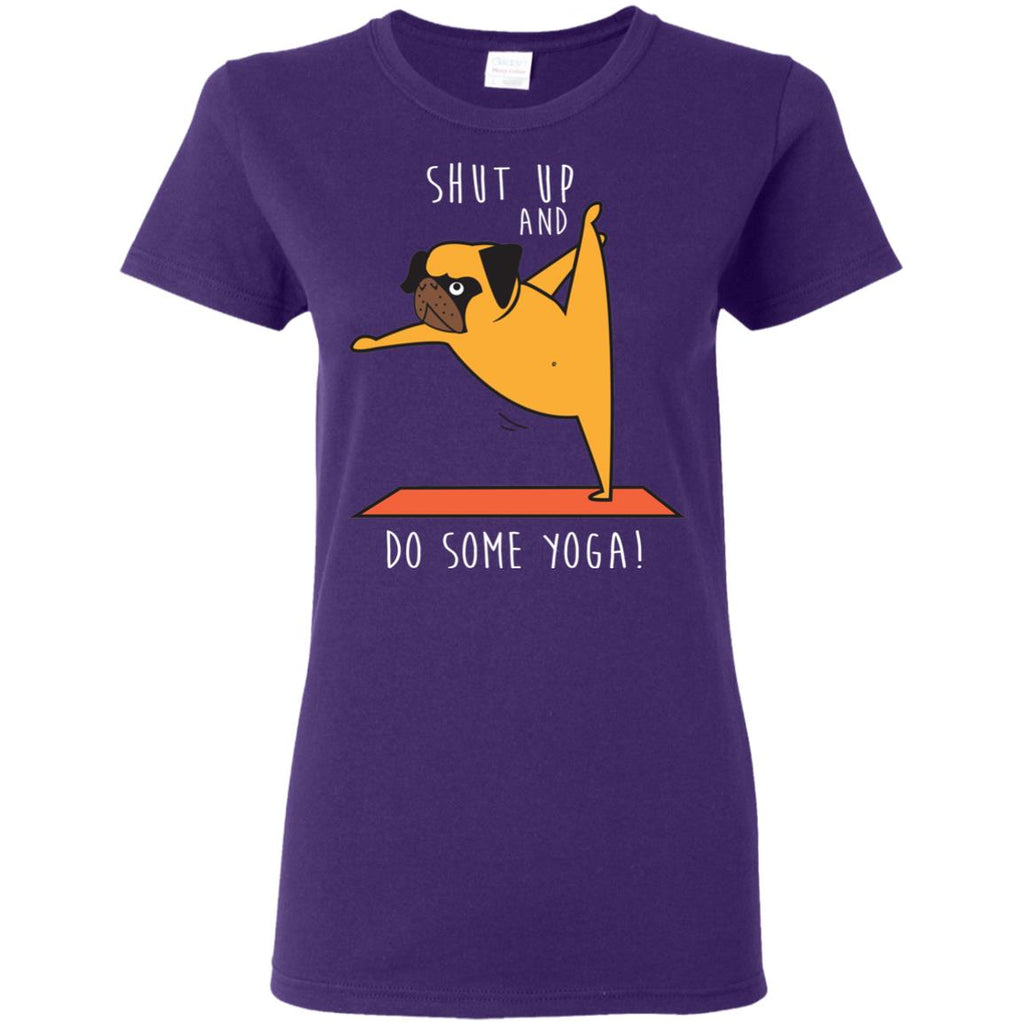 Shut Up And Do Some Yoga Pug Tshirt For Puppy Lover