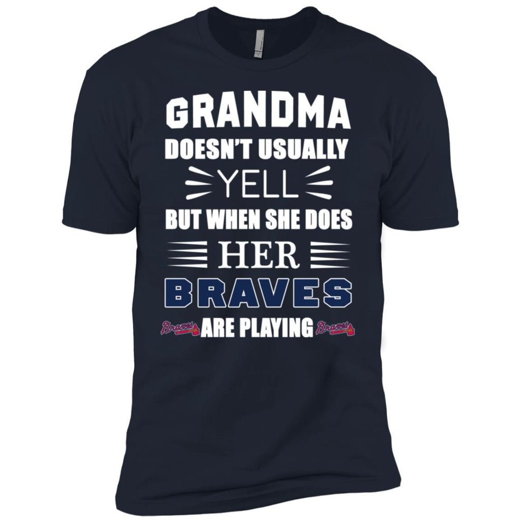 Cool Grandma Doesn't Usually Yell She Does Her Atlanta Braves Tshirt