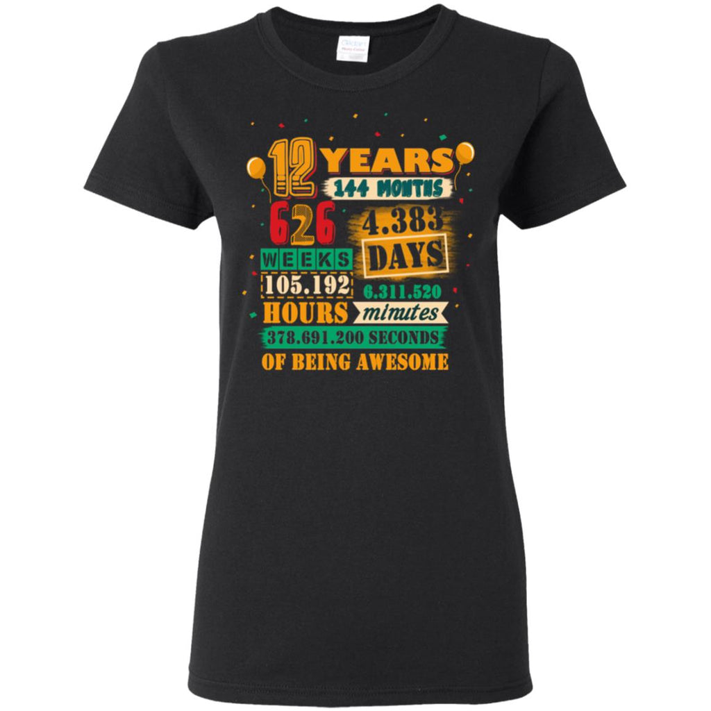 12th Birthday With Countdown And Being Awesome T Shirt