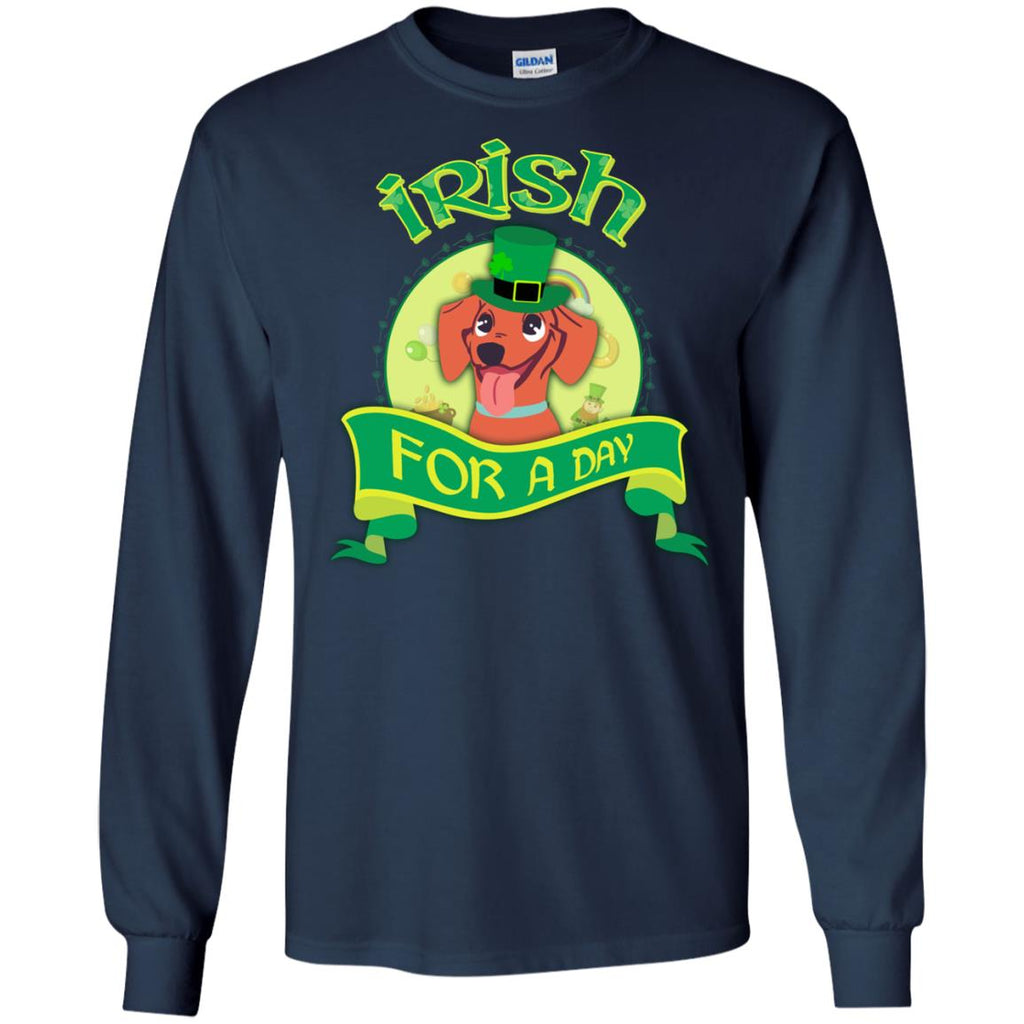 Funny Dachshund Dog Shirt Irish For A Day As Doxie St. Patrick's Day Gift