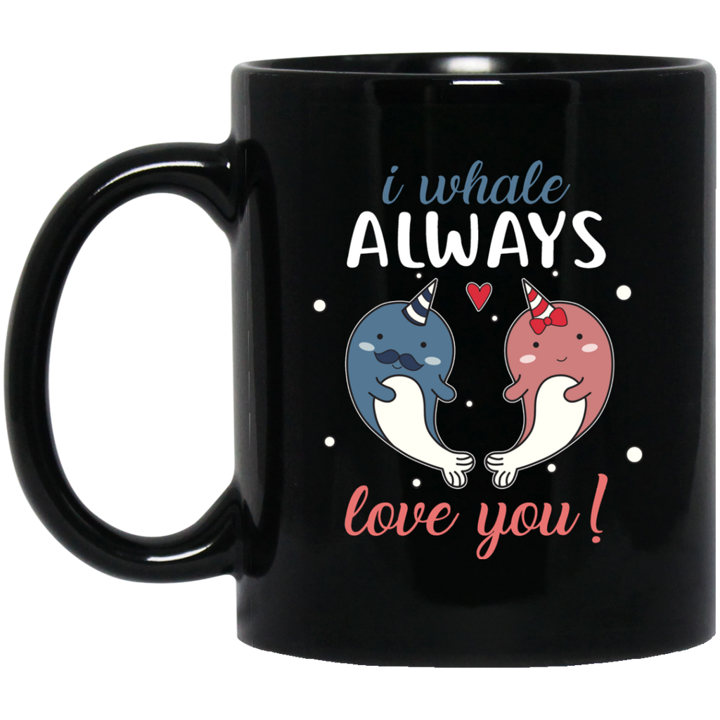 I Whale Always Love You Narwhal Couple Mugs