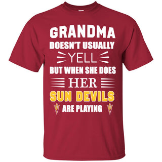 Cool Grandma Doesn't Usually Yell She Does Her Arizona State Sun Devils Tshirt