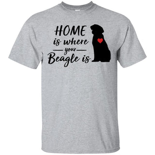 Funny Dog Beagle Tee Shirt Home is where your is Beagle