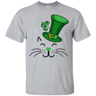 Funny Cat Tee Shirt White Lucky For St. Patrick's Day Gift