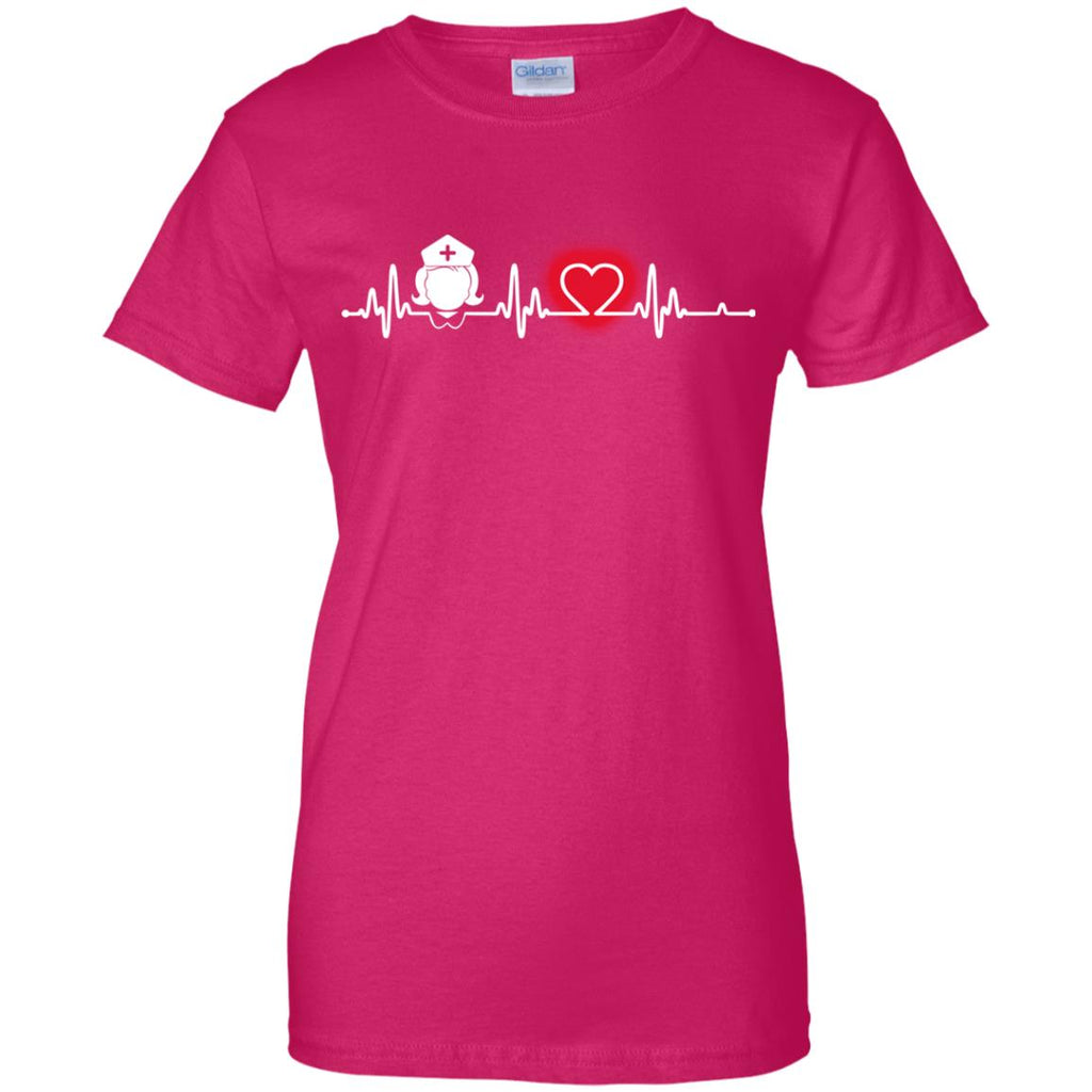 Heart Beat Red Nurse Midwives TShirt For Lover
