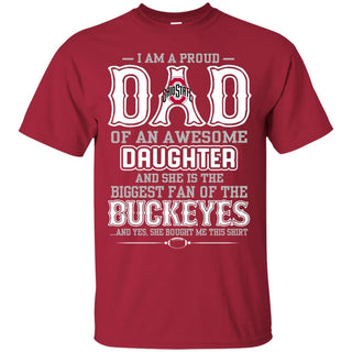 Proud Of Dad with Daughter Ohio State Buckeyes Tshirt For Fan