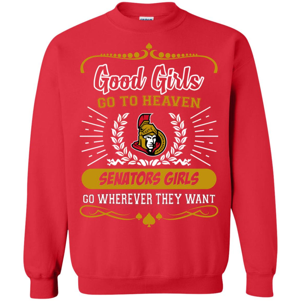 Good Girls Go To Heaven Ottawa Senators Girls Tshirt For Fans