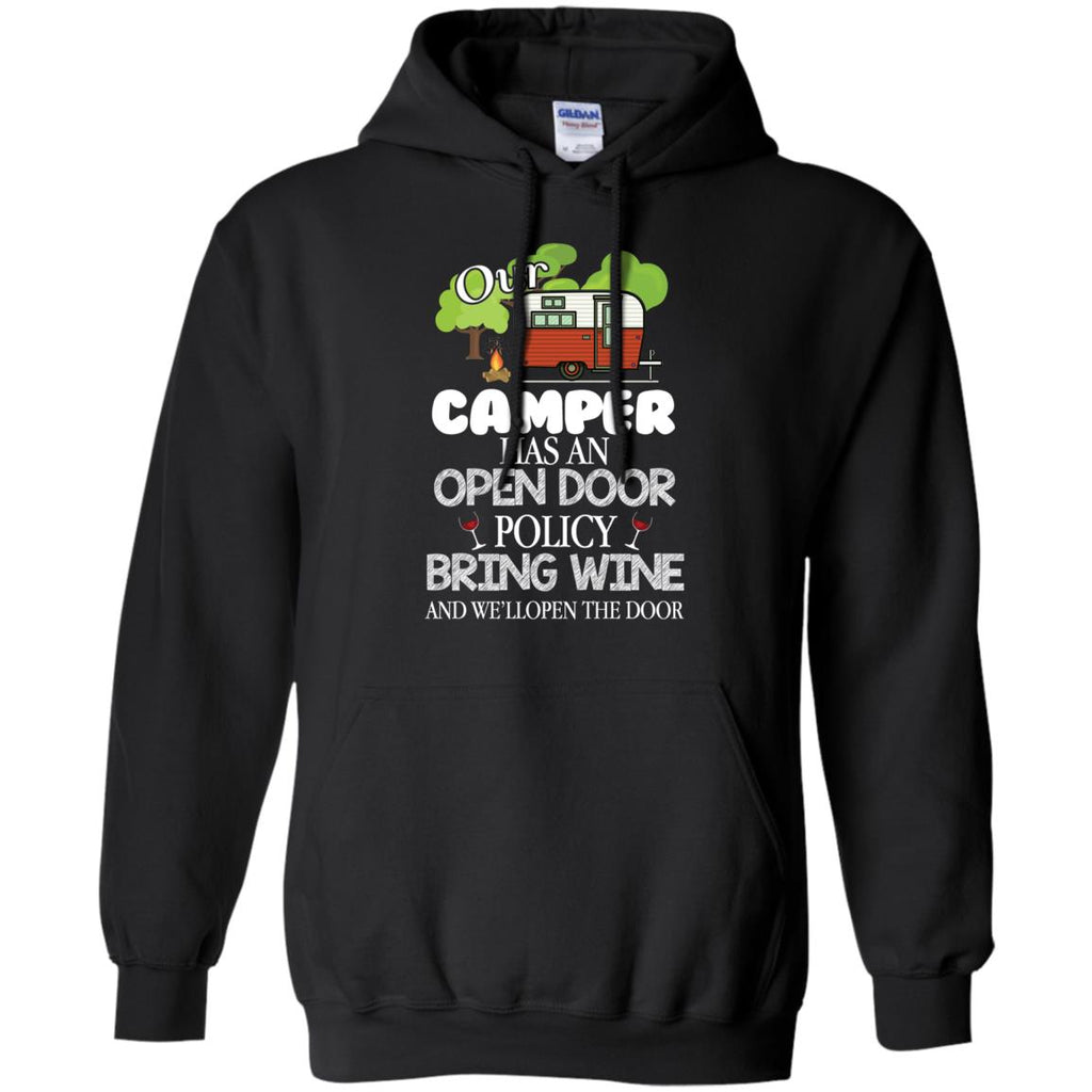 Our Camper Has An Open Door Policy T Shirt For Camping Tshirt