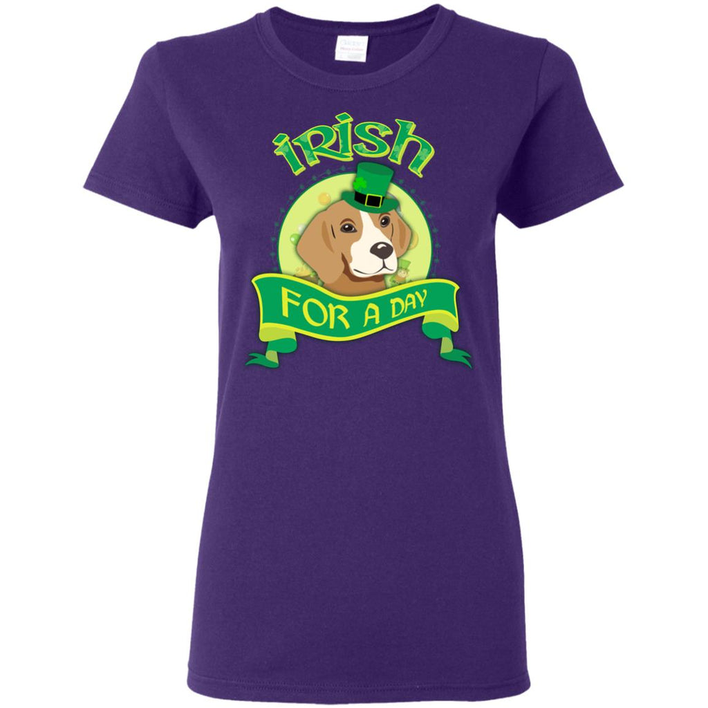 Funny Beagle Dog Shirt Irish For A Day as gift tshirt for St. Patrick's Day