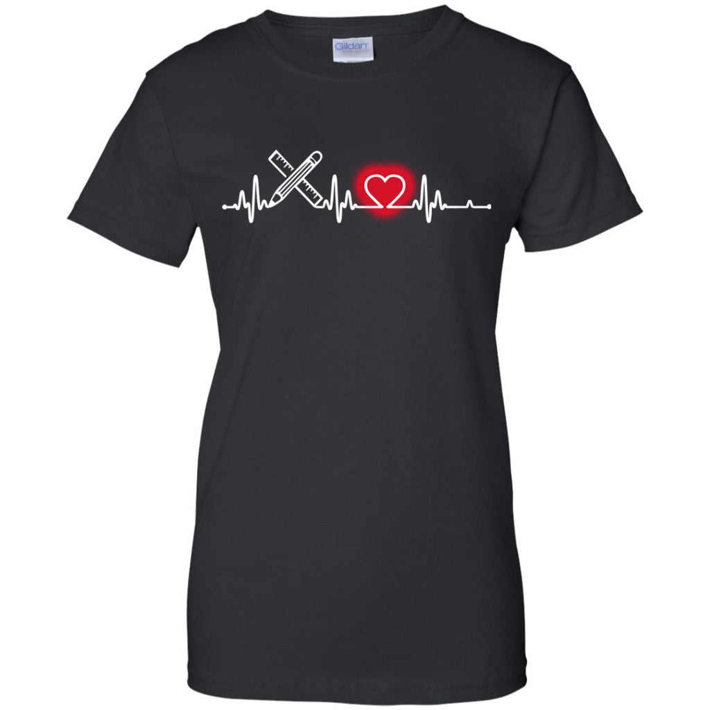 Heart Beat Red Drafter Tshirt For Lover