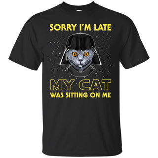 Funny Cat Tee Shirt Sorry My Cat Is Sitting On Me As Kitten Gift