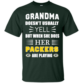 Grandma Doesn't Usually Yell She Does Her Green Bay Packers Tshirt