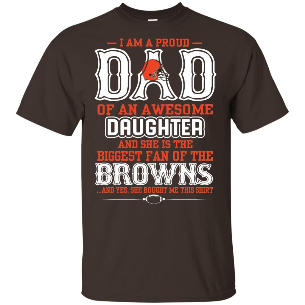 Proud Of Dad with Daughter Cleveland Browns Tshirt For Fan