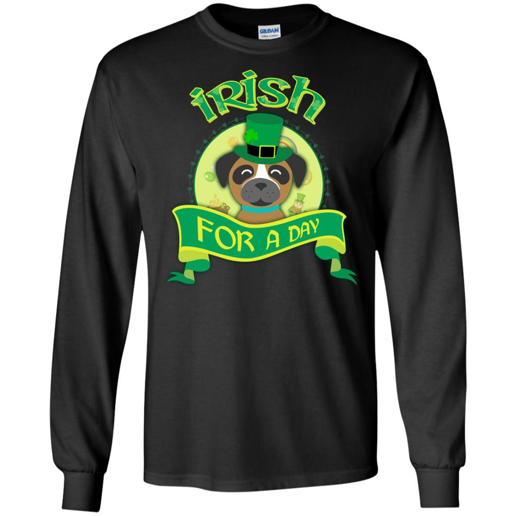Funny Boxer Dog Shirt Irish For A Day For St Patrick's Day Gift