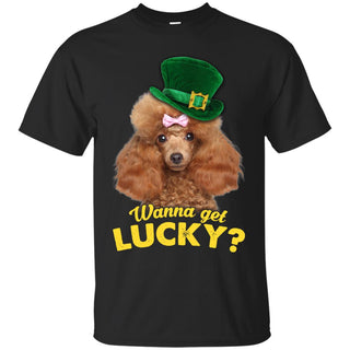 Funny Poodle Tshirt Wanna Get Lucky St. Patrick's Day Gift