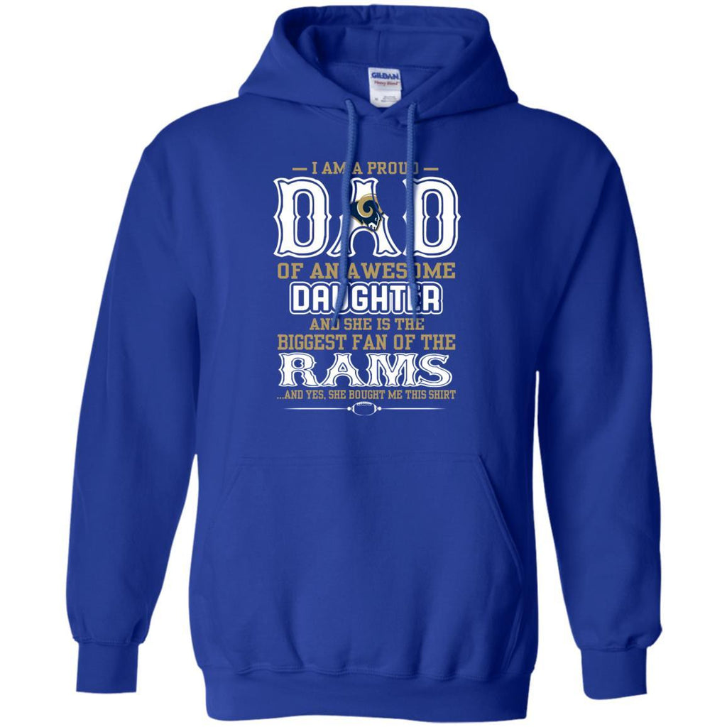 Proud Of Dad with Daughter Los Angeles Rams Tshirt For Fan