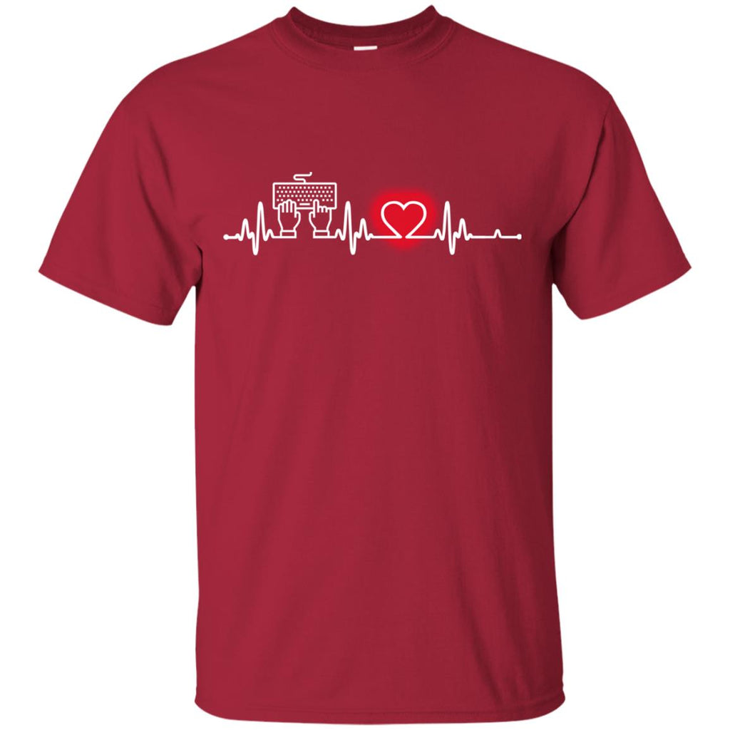Heart Beat Red Information Technology Tshirt For Lover