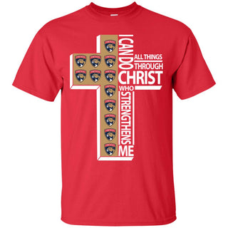 Gorgeous I Can Do All Things Through Christ Florida Panthers Tshirt