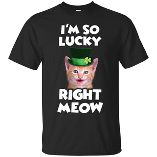 Funny Cat Tee Shirt Black Lucky For St. Patrick's Day Gift