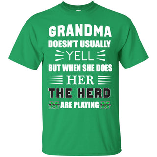 Cool Grandma Doesn't Usually Yell She Does Her Marshall Thundering Herd Tshirt