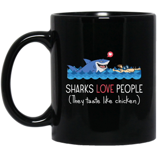 Nice Shark Mugs - Shark Love People, is a cool gift for friends