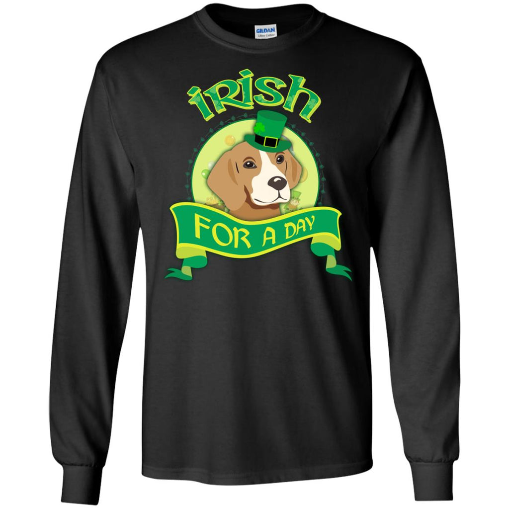 Funny Beagle Dog Shirt Irish For A Day as gift tshirt for St. Patrick's Day