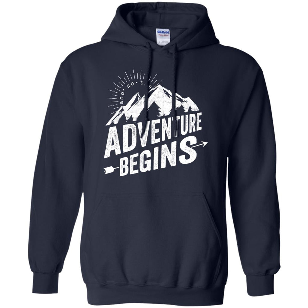Funny Camping Tee Shirt. And so... the adventure begins for camper gift