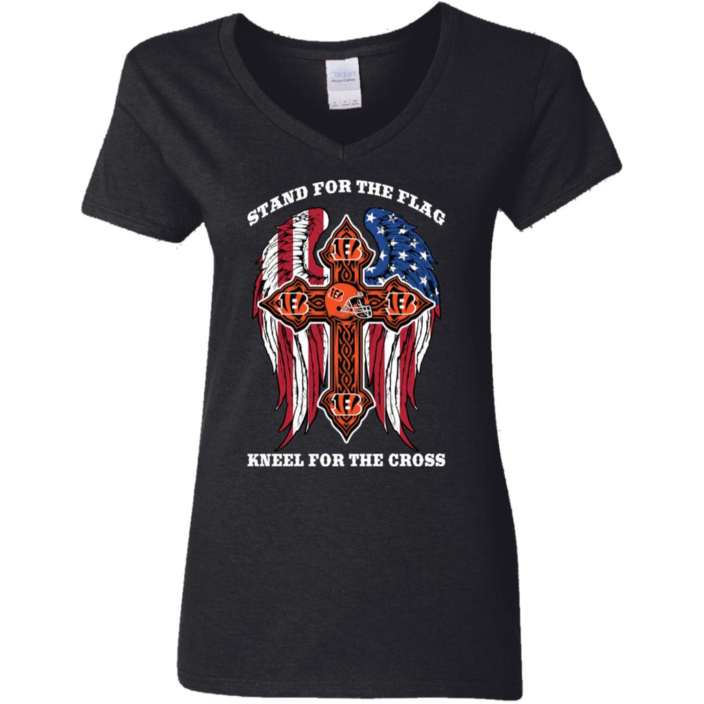 Incredible Stand For The Flag Kneel For The Cross Cincinnati Bengals Tshirt