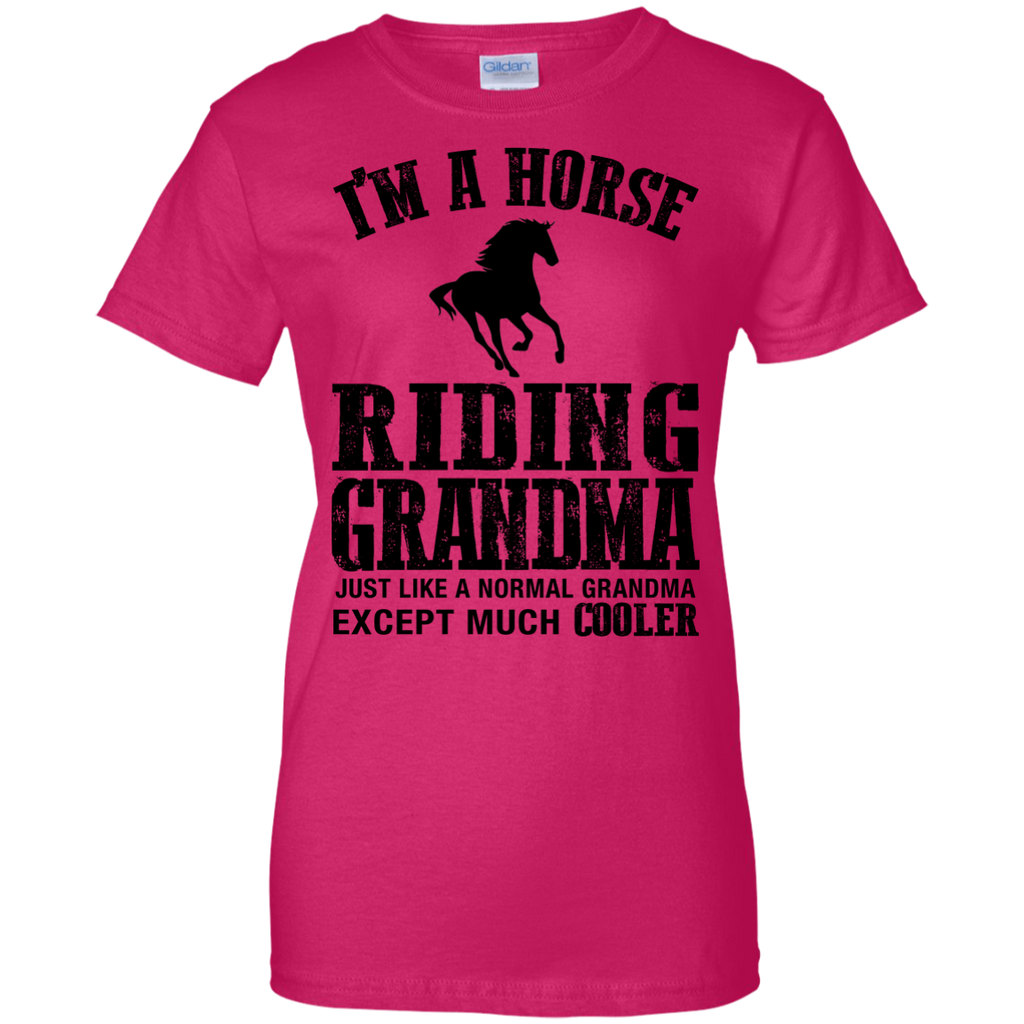 I'm A Horse Riding Grandma Black Horse Tshirt for equestrian lady gift