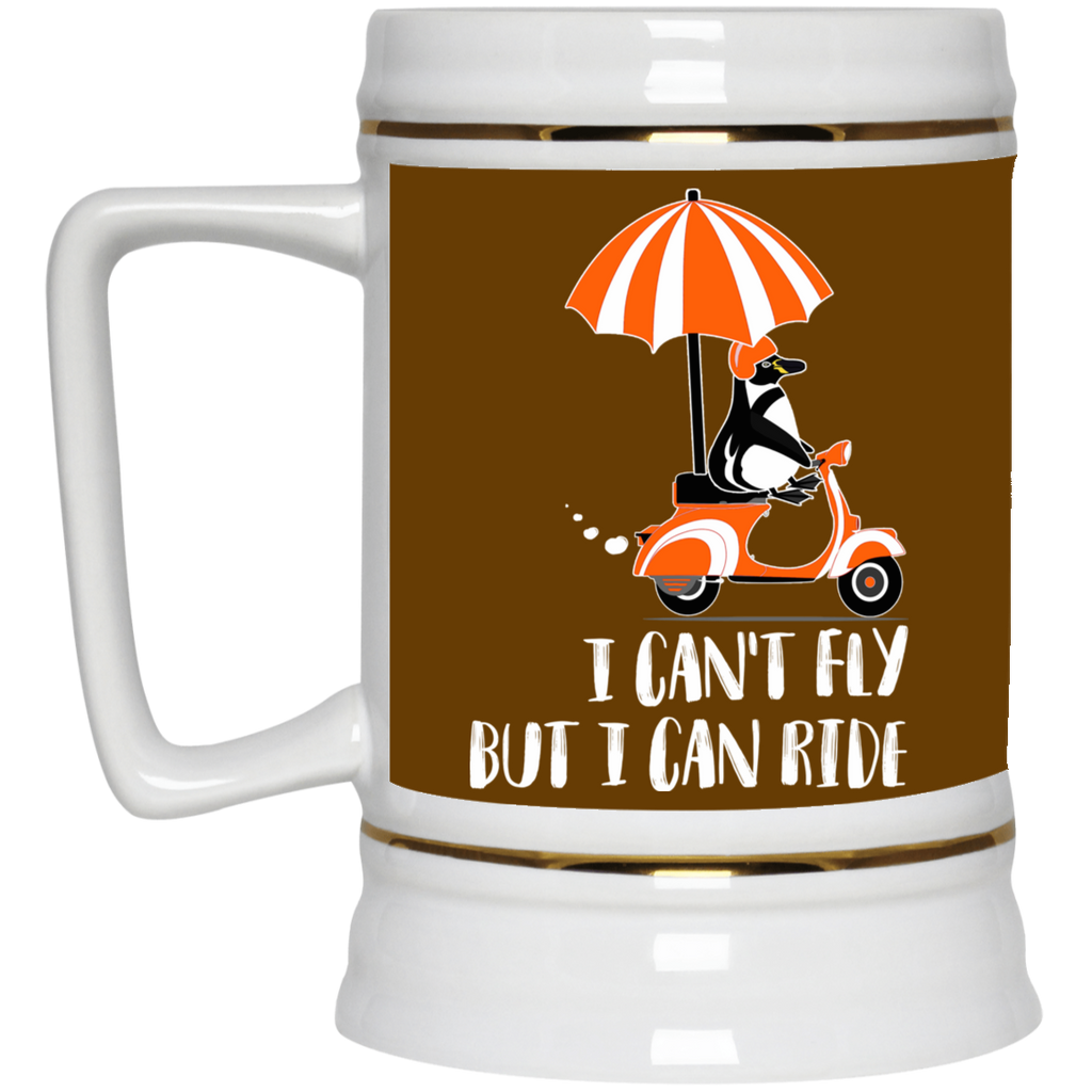 I Can't Fly But I Can Ride Motorcycle Penguin Mugs