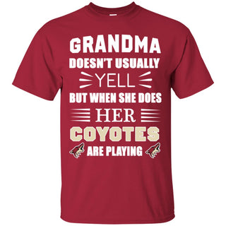 Cool Grandma Doesn't Usually Yell She Does Her Arizona Coyotes Tee Shirt