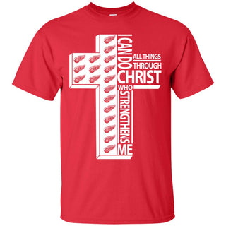 Gorgeous I Can Do All Things Through Christ Detroit Red Wings Tshirt