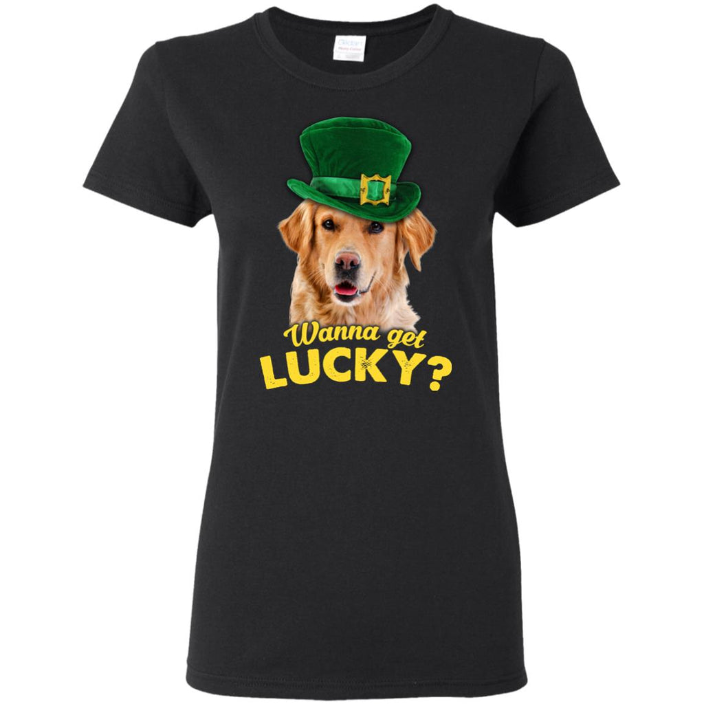 Funny Labrador Tshirt Wanna Get Lucky St. Patrick's Day Lab Dog Gift