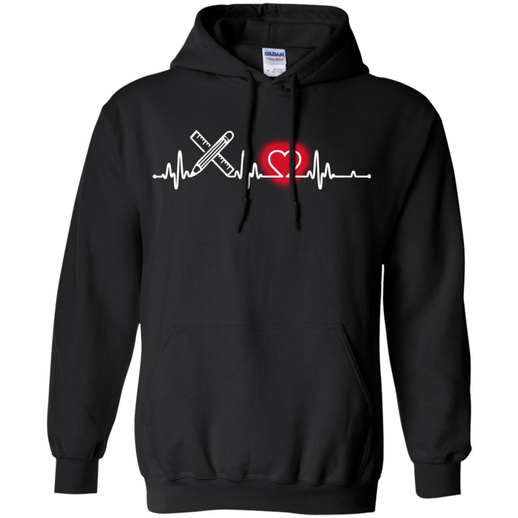 Heart Beat Red Drafter Tshirt For Lover