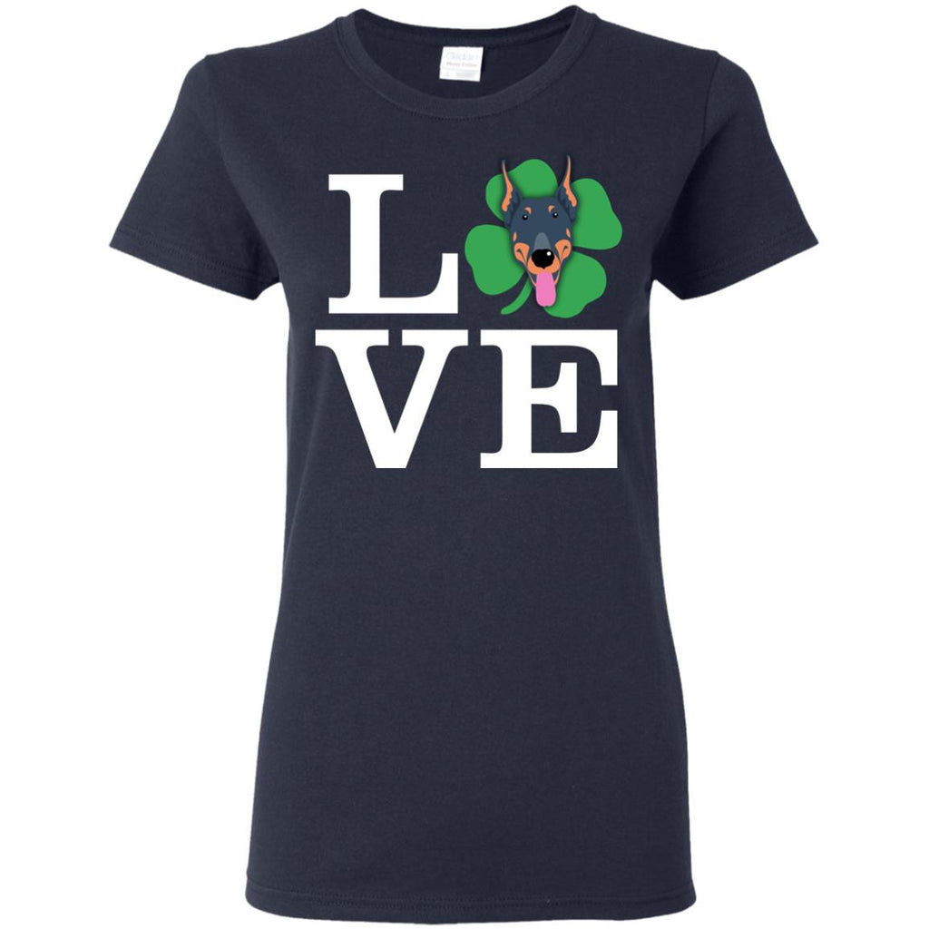 Funny Dobermann Dog Shirt Love Animals St. Patrick's Day Gift