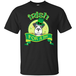 Funny Schnauzer Tshirt Irish For A Day Miniature terrier Dog Gift