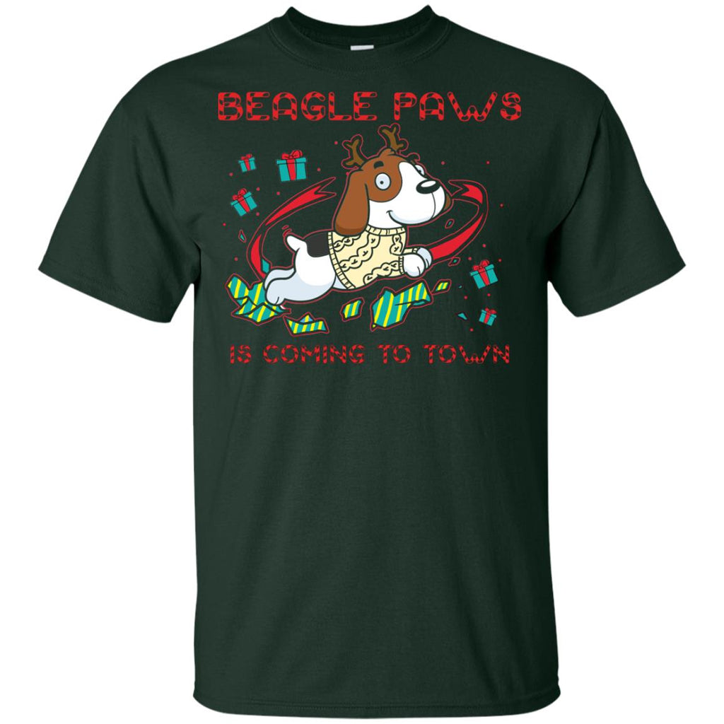 Black Beagle Paws is Coming to Town Christmas