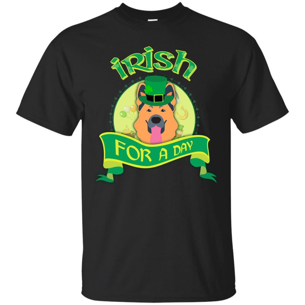Funny Gershep Dog Shirt Irish For A Day St. patrick's day German Shepherd Gift