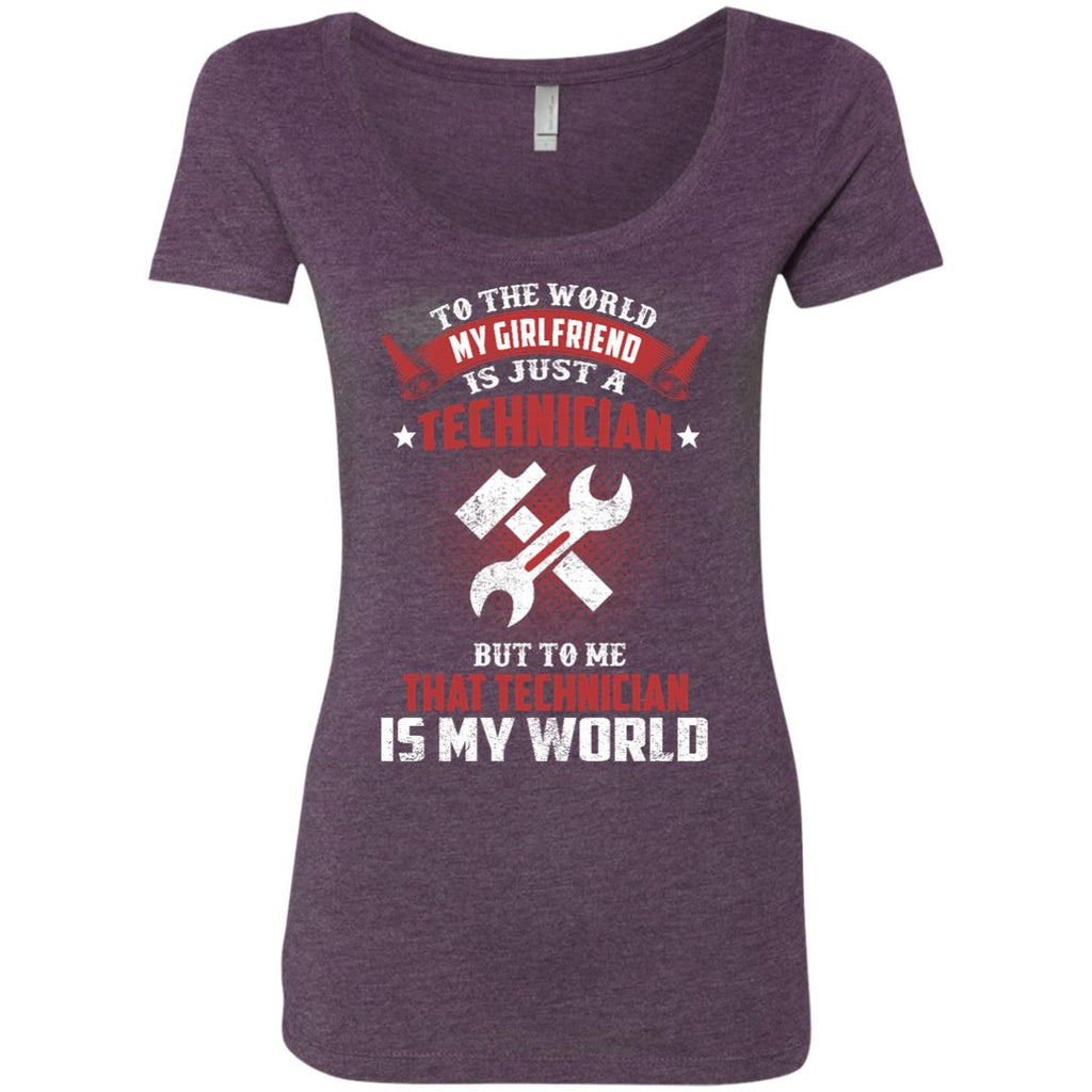 To The World My Girlfriend Is Just A Technician Tee Shirt Gift