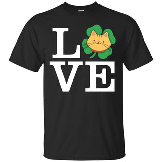 Funny Cat Tee Shirt Love Animals For St. Patrick's Day Kitten Gift